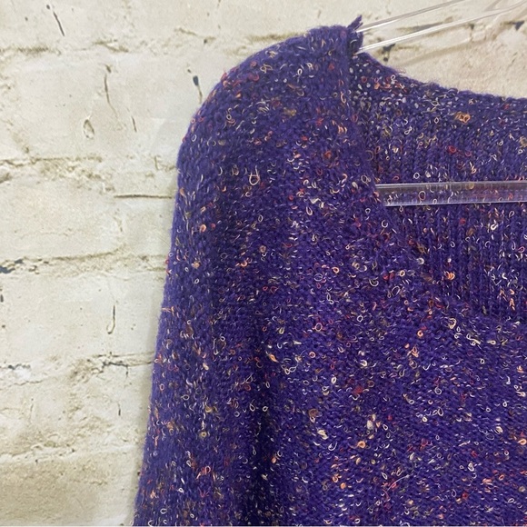 Earthbound Purple Multicolor Knot Scoop Neck Pullover Sweater - Picture 2 of 5